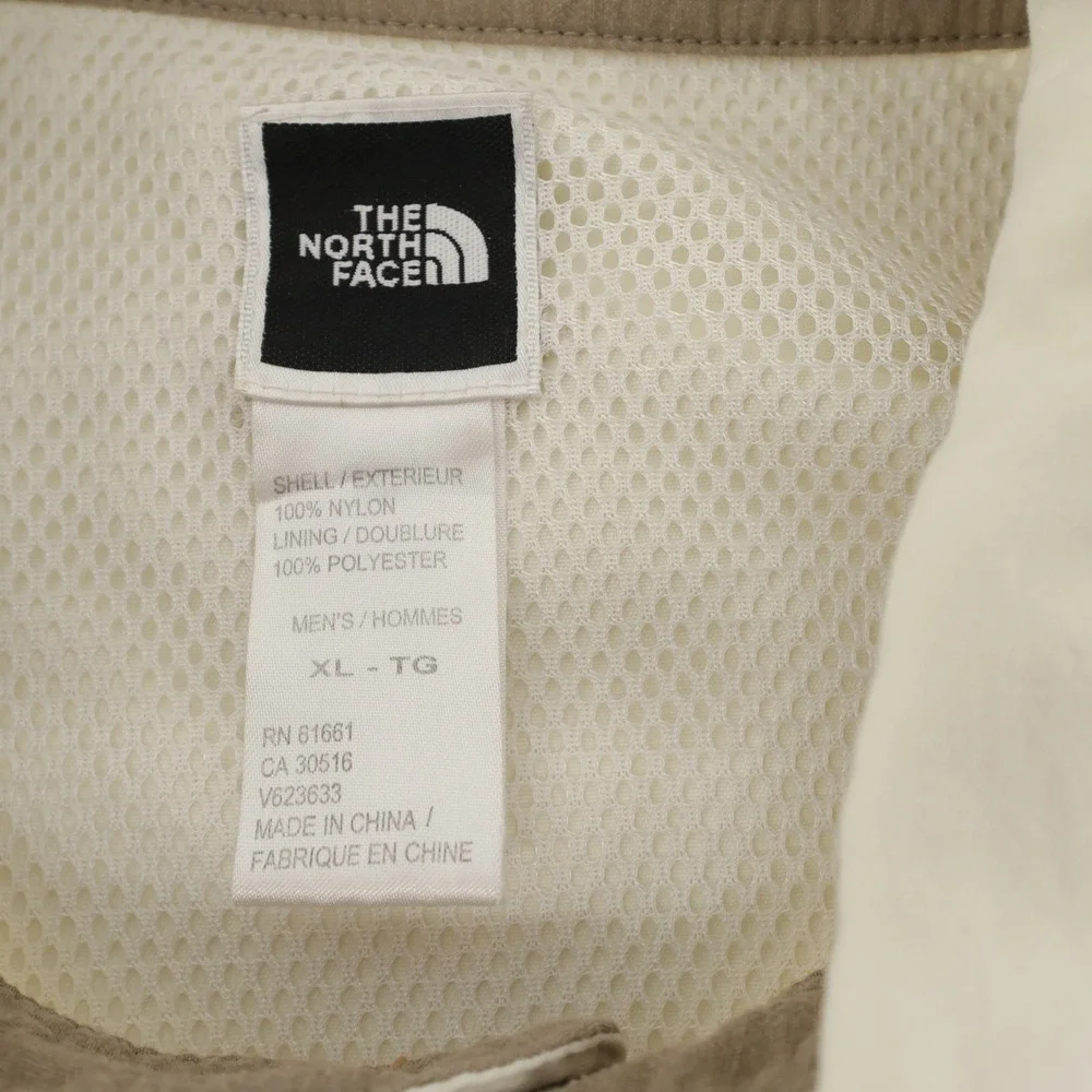 The North Face Mens XL Nylon  Long Sleeve‎ Button Up Shirt Beige Vented - Flaws